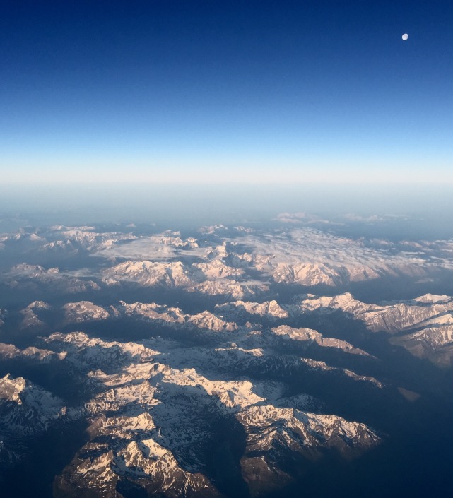 Moonset over Alps